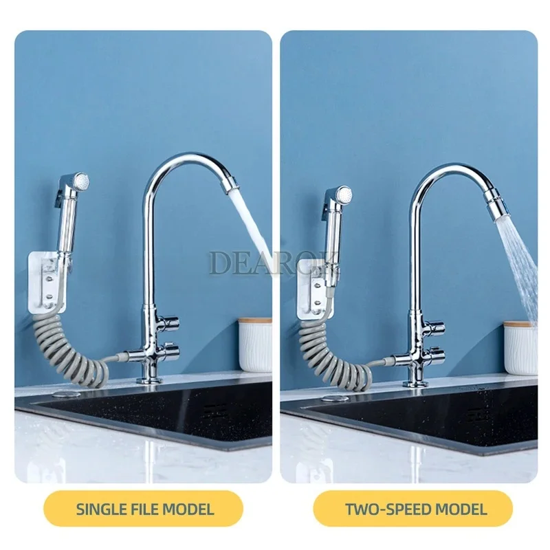 M Küchenspüle-Wasserhahn, einzelne Kühlung, Waschmaschine, Geschirrspüler, doppelter Ausgang, doppelte Steuerung, spritzwassergeschützte Spritzpistole