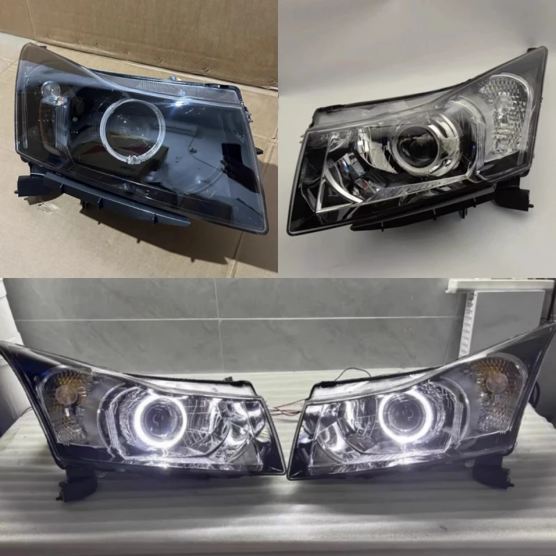 

Front Headlight Assembly for Chevrolet Cruze 09-14 Modified LED Lens Angel Eyes Daytime Running Light Turn Signal