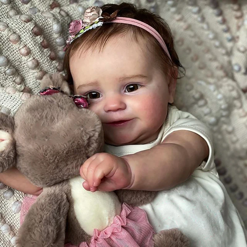 Maddie Cała silikonowa lalka winylowa 20 cali Dziewczyna Malowana noworodkowa lalka z wziętymi włosami na prezent świąteczny dla dzieci Muñecas Reborn