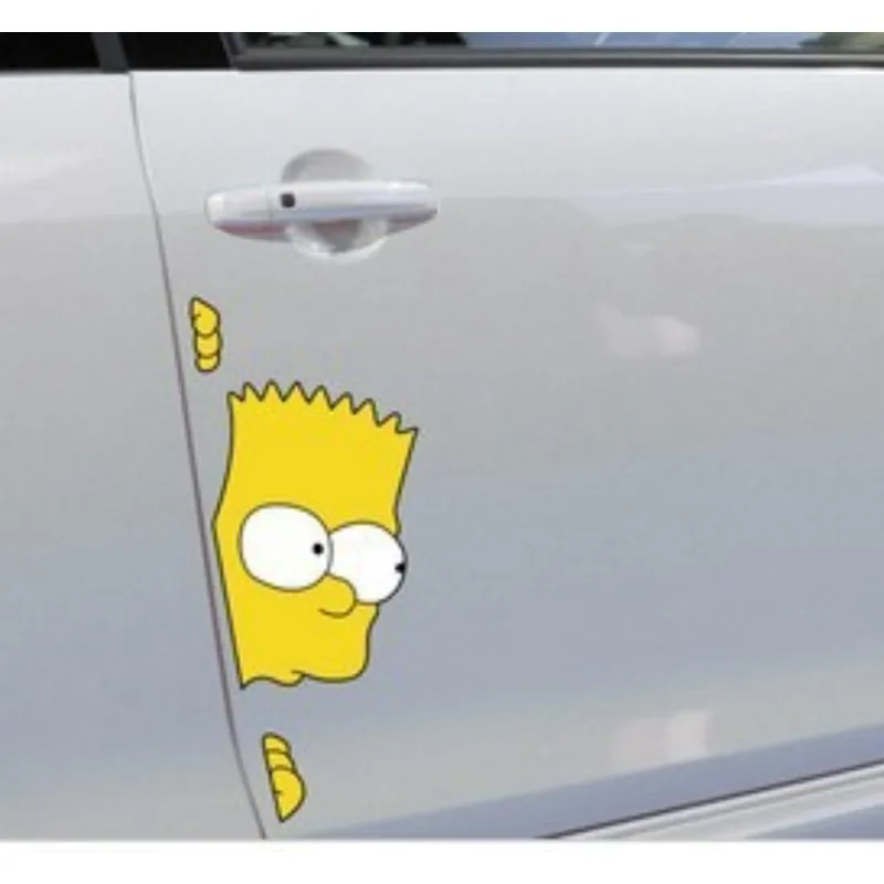 The Simpsons Funny Car Stickers Cartoon Personalized Reflective Car Stickers Door Slit Stickers Peep Stickerss Car Door Decals