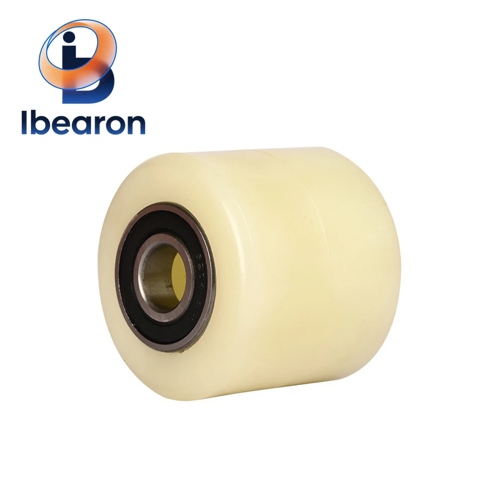1PCS Nylon Forklift Wheels with Bearings - Flat/Drum 80x70mm 80x60mm, Durable Wear-Resistant Industrial Replacement