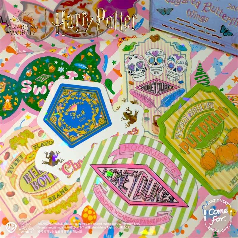 Harries Potter Cartoon Stickers Honeydukes Candy Shop Chocolate Frog Stickers Notebook Sticker Magic Yard Stickers 6PCS