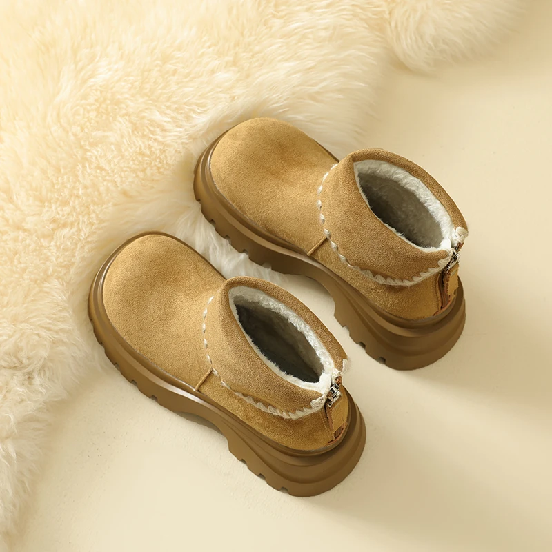 أحدث أحذية الثلوج ذات النعل السميك للنساء أحذية قطنية معزولة عالية الجودة للطقس البارد وحماية الصقيع #4