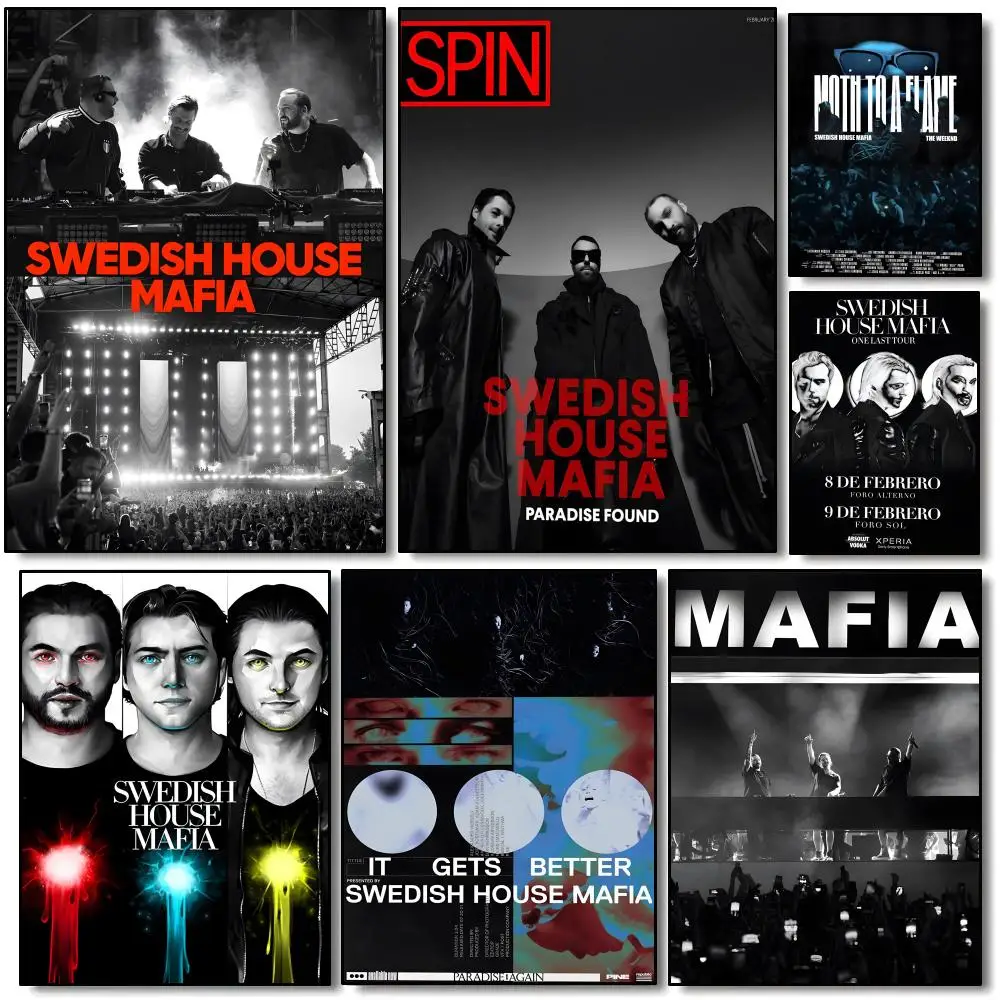 Póster de la banda de rock S-Swedish H-House Mafia, impresiones artísticas de pared minimalistas modernas para dormitorio, sala de estar, decoración del hogar, regalo interior