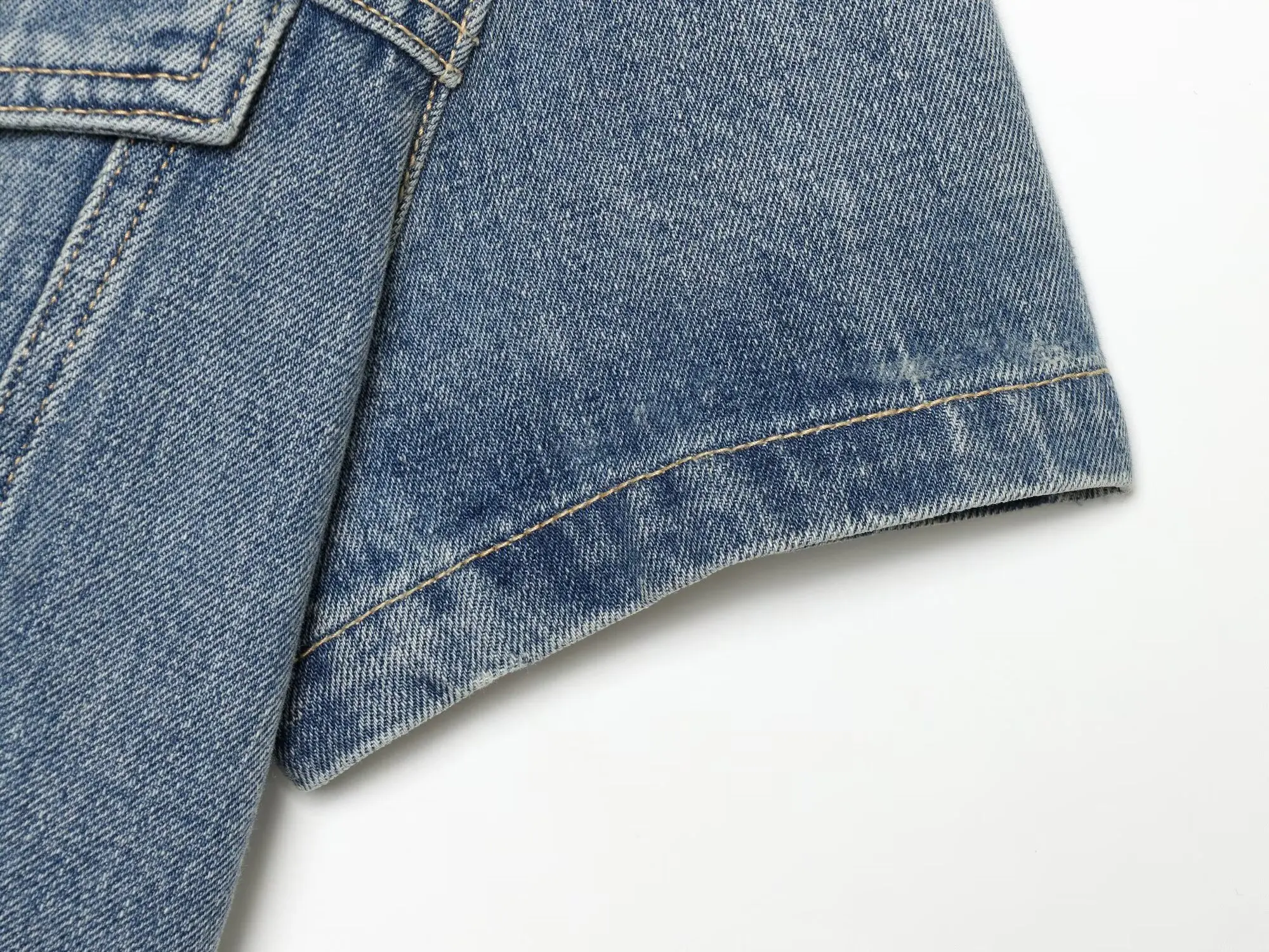 Schicke kurze Jacke für Damen, lässige Kurzarm-Jeansjacken, neue sommerliche dünne einreihige Jeans-Oberbekleidung, Damenkleidung – Detail 5