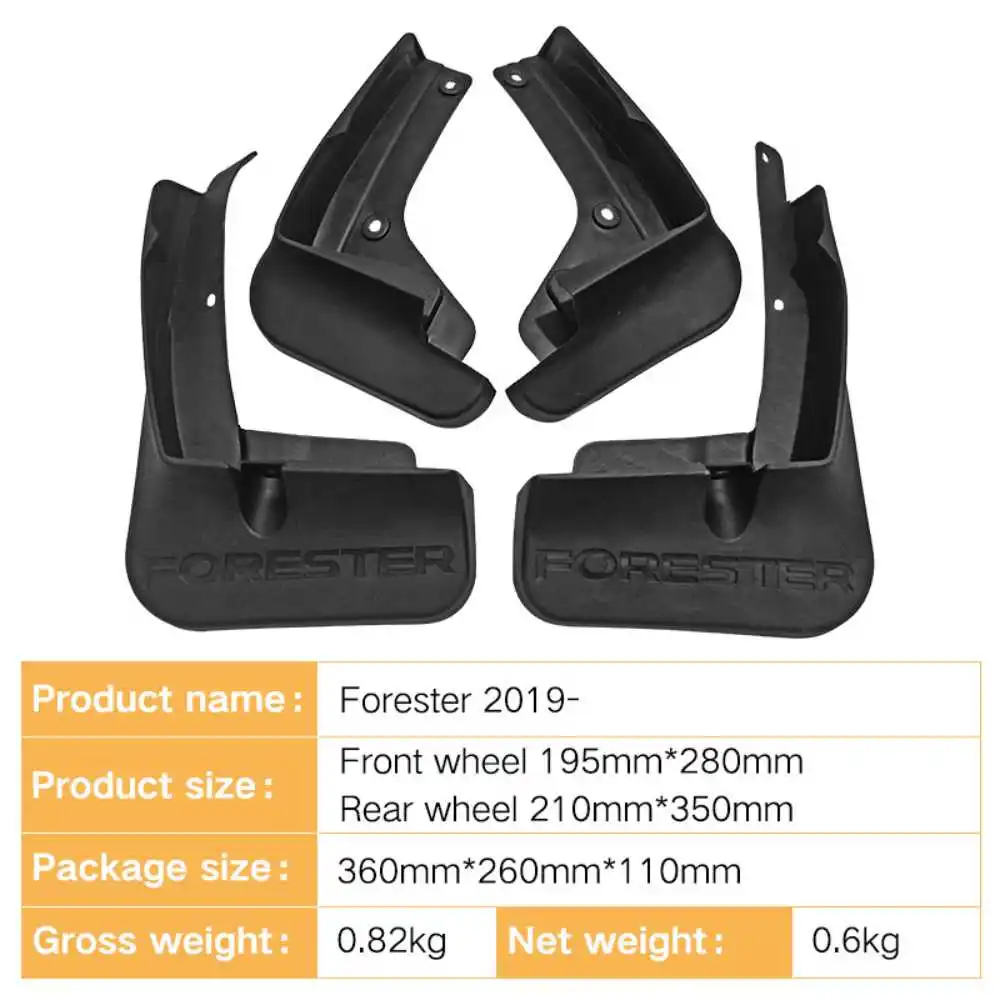 For SUBARU Forester 2019-2021 ABS Car Mud Flaps Splash Guard Mudguards MudFlaps Front Rear Fender Auto Accessories