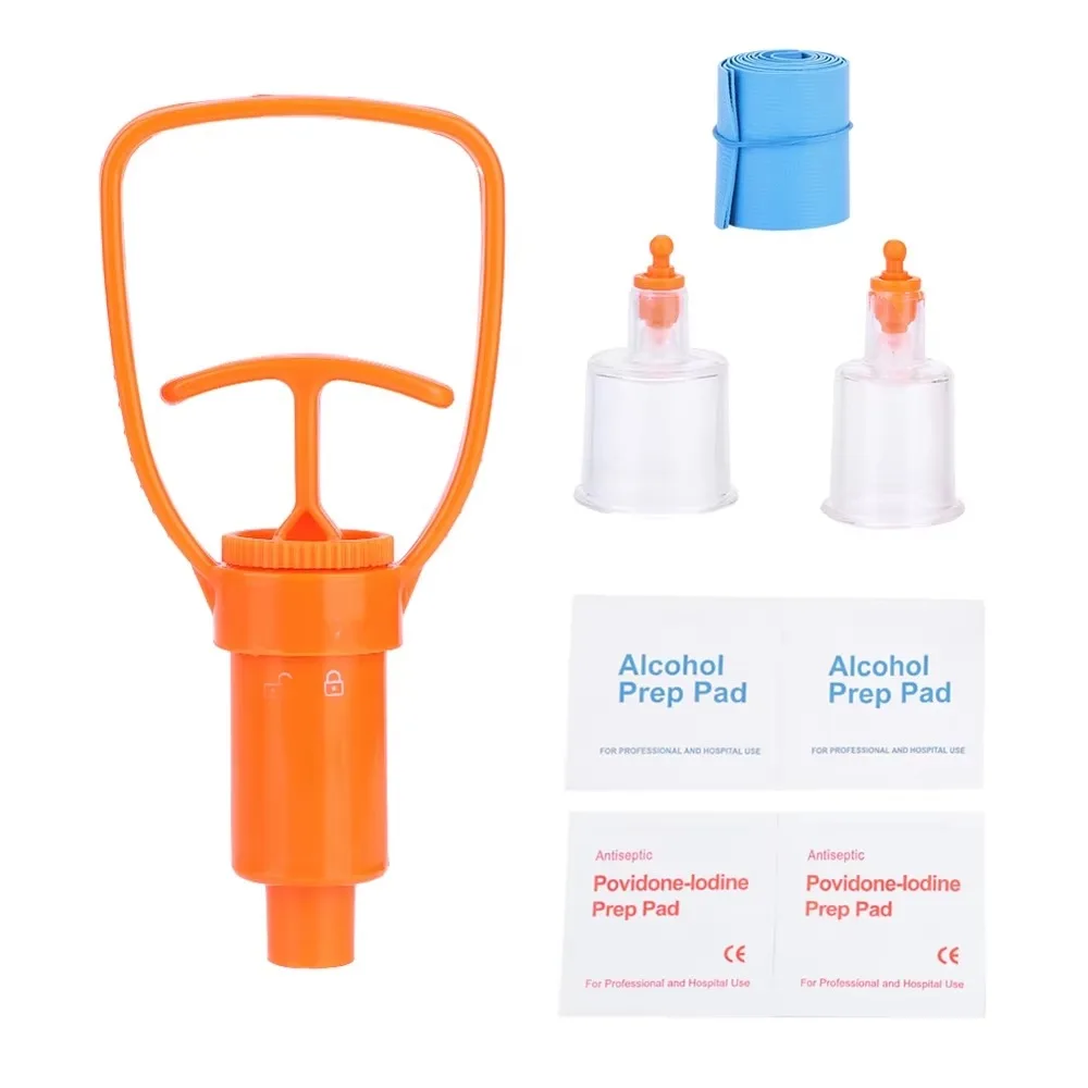 Snake Bee Sting First Aid Kit Portable Venom Extractor Suction Pump for Outdoor Camping Survival Gear with CPR Face Shield