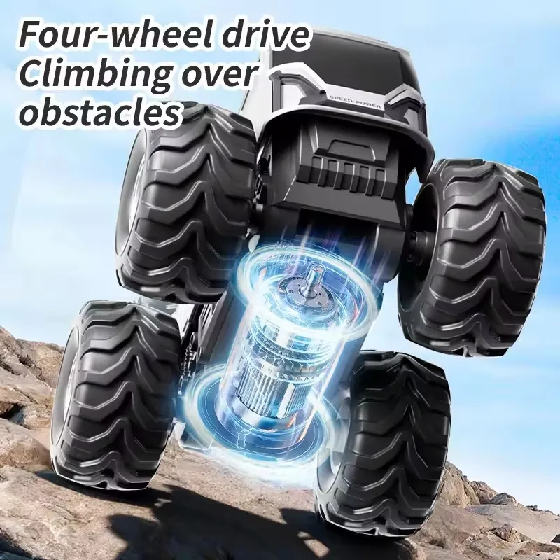 360° Rotation Stunt Car Amphibious RC Car 4WD Off-road Truck Remote Control Car One Click Water Spray Amphibious Gifts