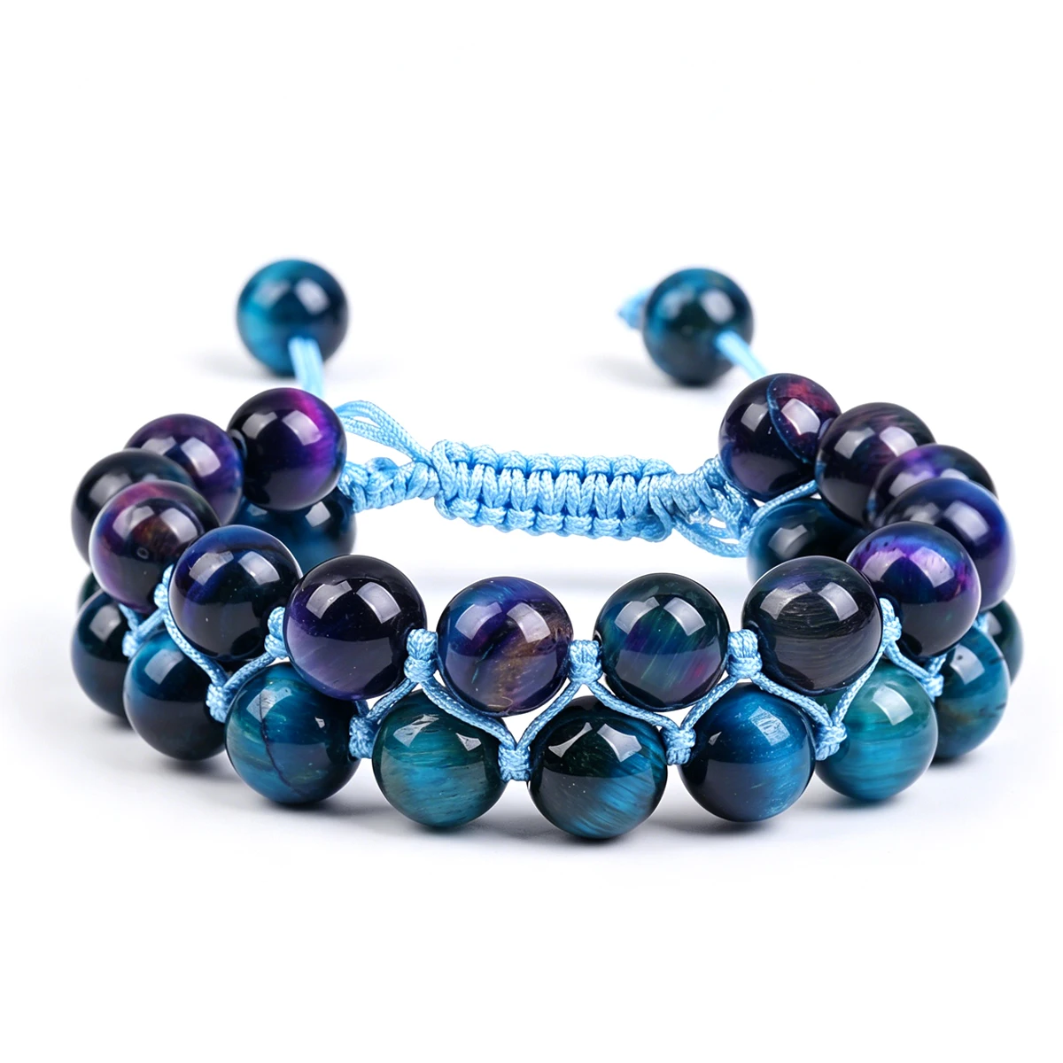 Herren-Armband aus Natürlichen Edelsteinen: Energiestein Tigerauge, Obsidian, Gelber Kristall, Handgefertigter Männerschmuck als Geschenk – Detail 20