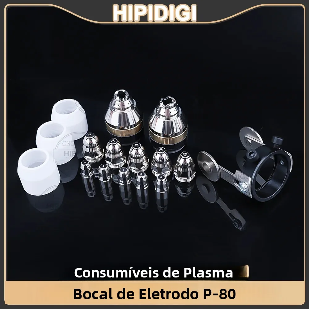 20 pçs P80 P-80 cortador de plasma eletrodo bico consumível 60a 80a 100a p80 cnc ponta da tocha plasma para p80 cortador plasma tocha