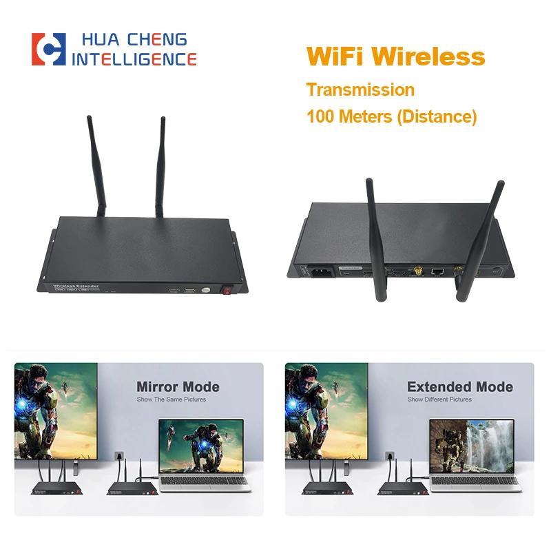 All New Wireless Transmitter and Receiver Build-in KVM Function Support Support Wireless Dual Frequency Model AMS-WE100P