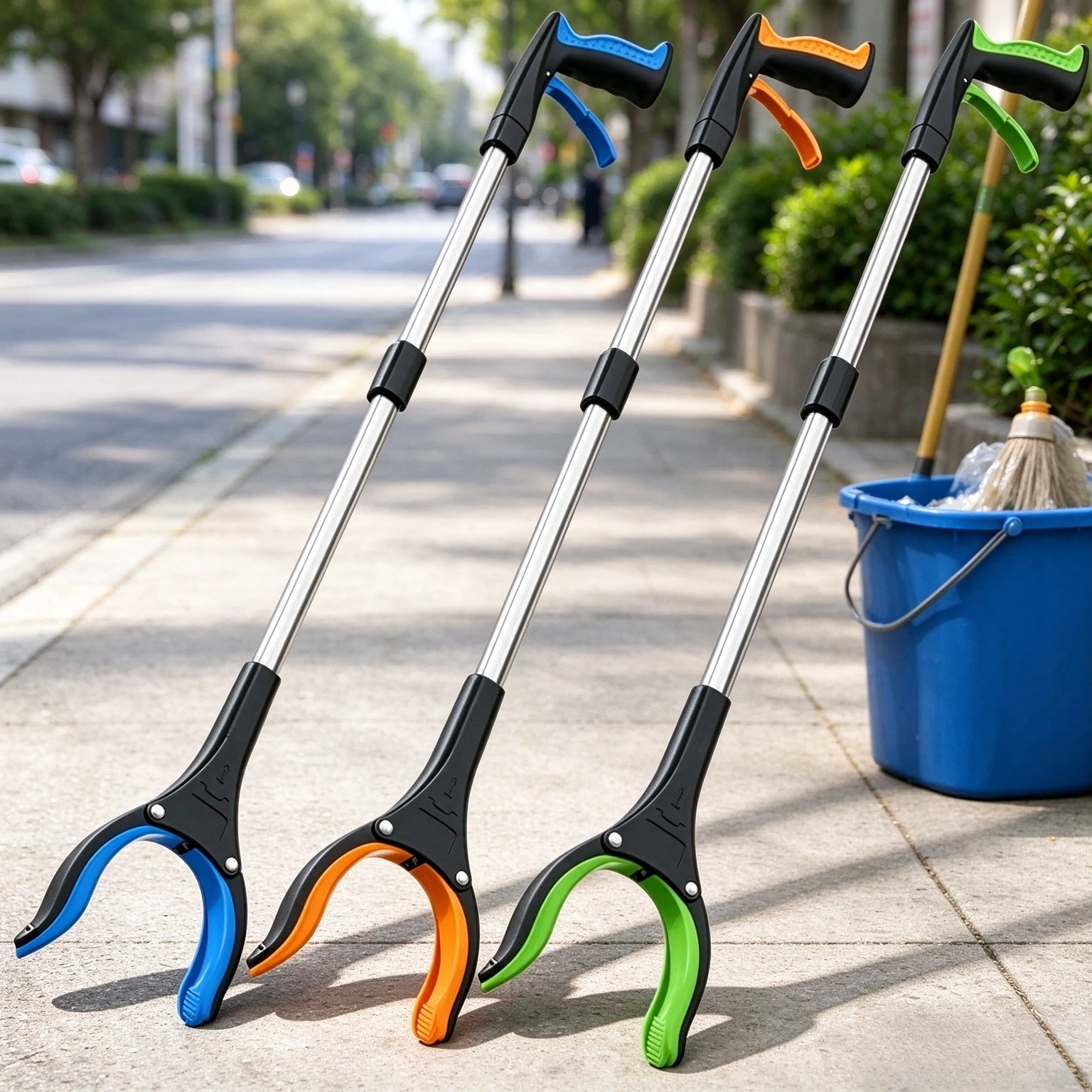 32 Inch Foldable Litter Picker, 360° Rotating Claw Grabber, Lightweight Outdoor Cleaning Tool for Seniors