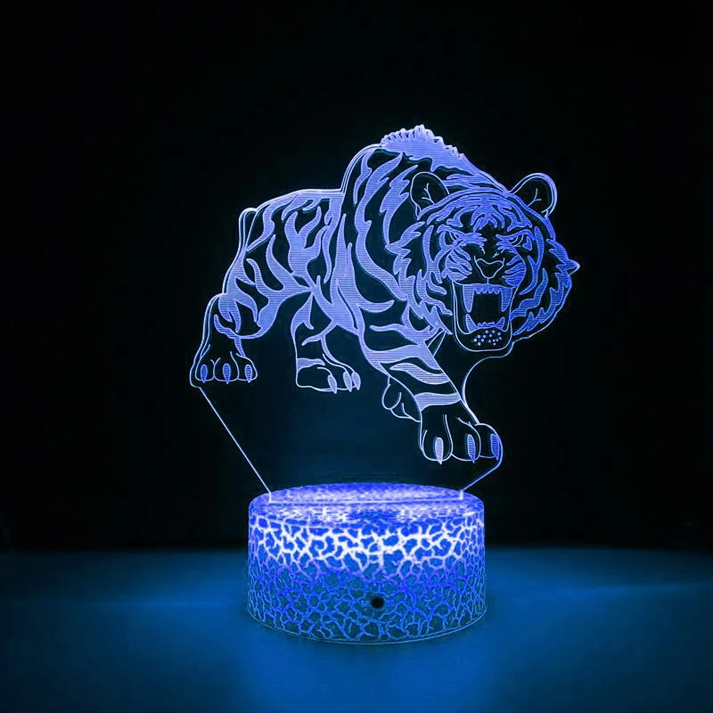 Nighdn Tiger 3d Illusion Lampe Nachtlicht 7 Farbwechsel Tisch Schreibtisch Dekoration Lampen Geburtstag Weihnachts geschenk für Kinder