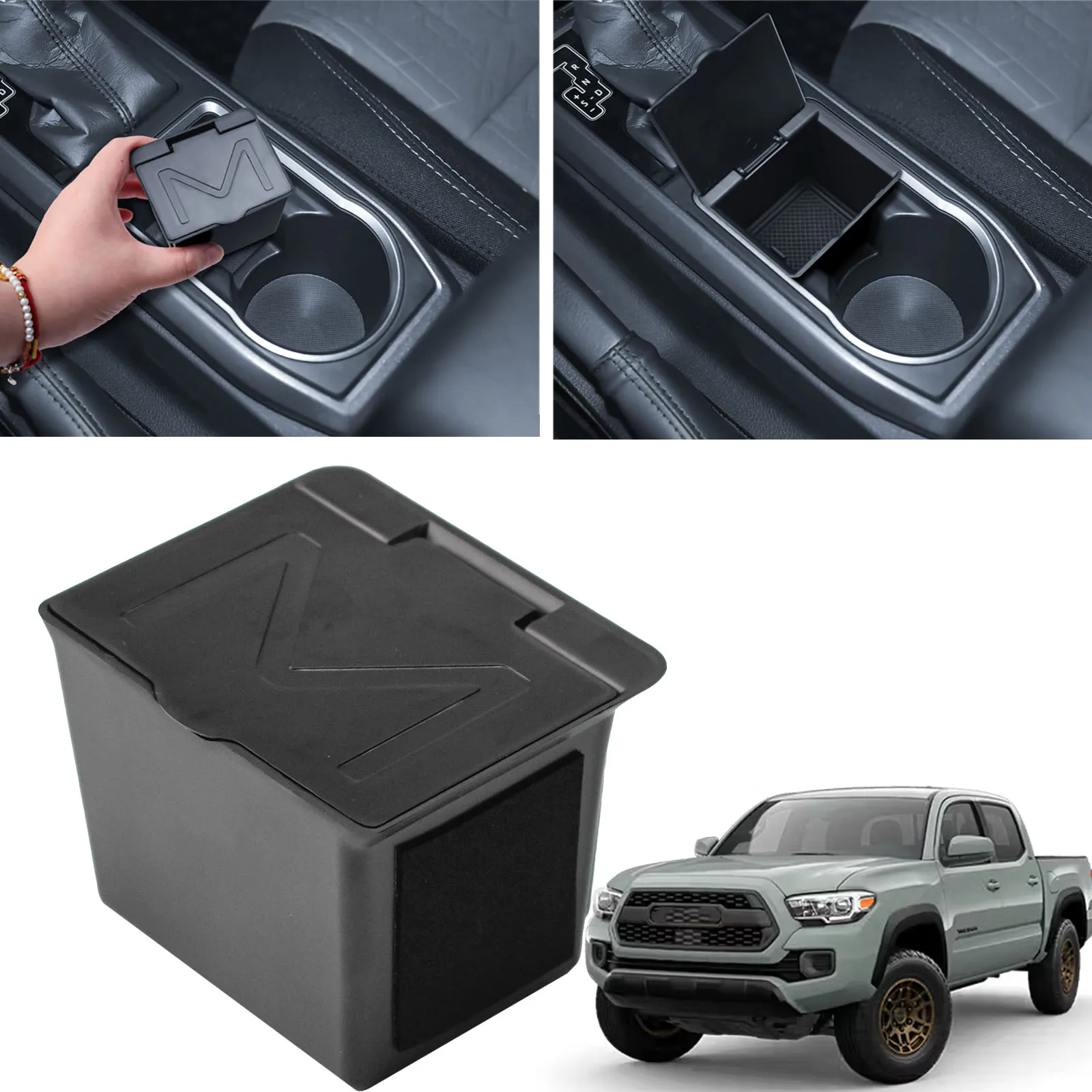 

Coin Storage Center Console Organizer For 2016–2020 2021 2022 2023 Toyota Tacoma Armrest Coin Holder Secondary Storage Car Box
