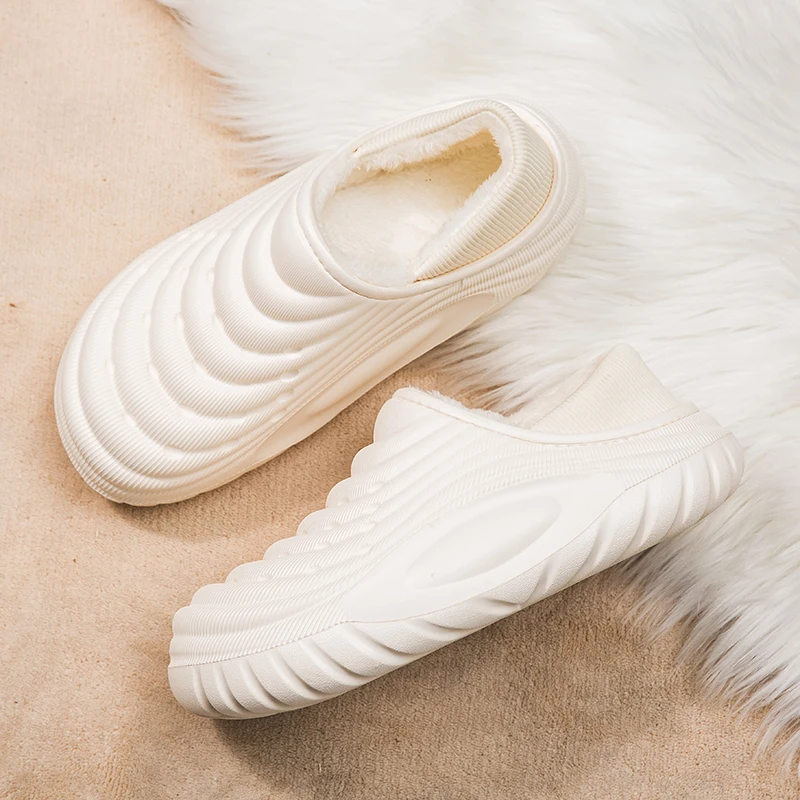 

Waterproof EVA Cotton Slippers for Men And Women Casual Warmth Youth Pure Color Sport Leisure Footwear Winter Collection