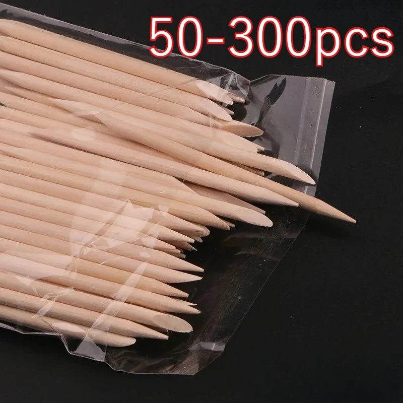 

300pc/Set for Nail Different Sizes Orange Wood Sticks Cuticle Pusher Cuticle Remove Tool Manicure Pedicure Care nails