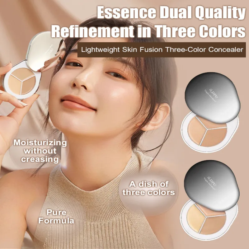 Three colors concealer cover spots acne marks dark circles tattoos waterproof non-removal student concealer palette