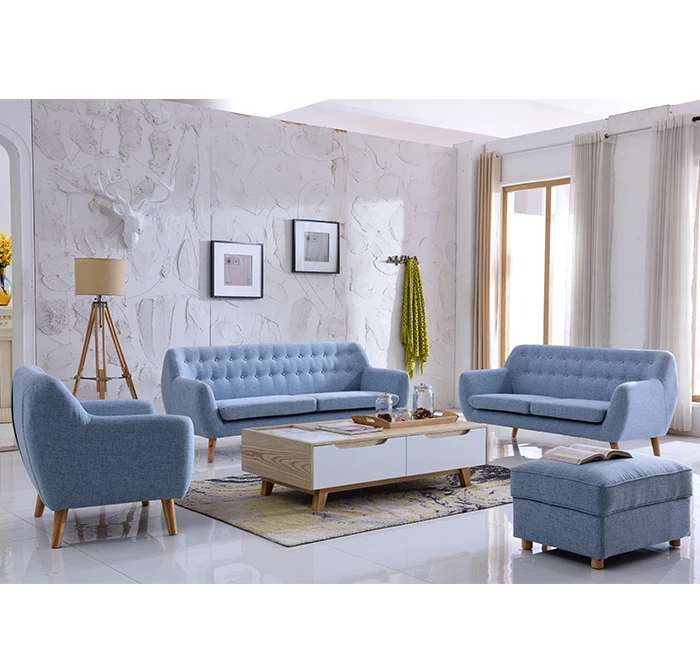 

For Modern Luxury European Home Designer Wood Frame Furniture Living Room Fabric Sofa Sets
