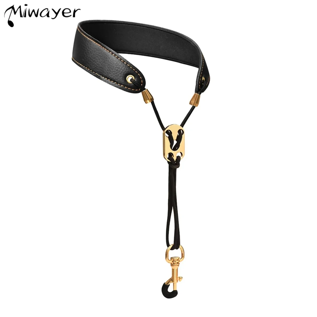 Miwayer Sax Neck Strap Professional Saxophone Harness Leather Padded Soft Neck Sling For Baritone Alto Tenor Soprano Baritone