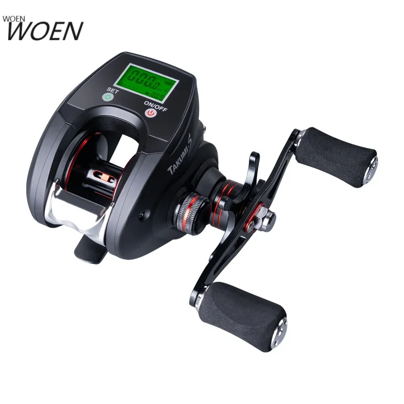 

WOEN Liquid crystal digital display Baitcasting reel DF300 Deep line cup Double rocker arm Sea fishing Rafting reel