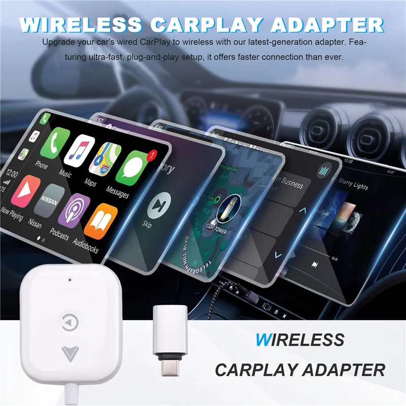 

Обновление беспроводного адаптера Carplay. Проводной Carplay к беспроводу, ключ, предназначенный для Carplay Iphone и Android Auto-N33R.