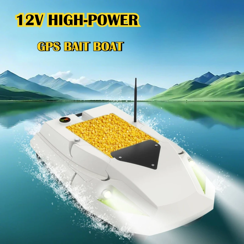 

GPS Auto Navigation 2.4Ghz Remote RC Bait Boat, 2kg Load, 500M Control Range, Waterproof Hull for Fishing