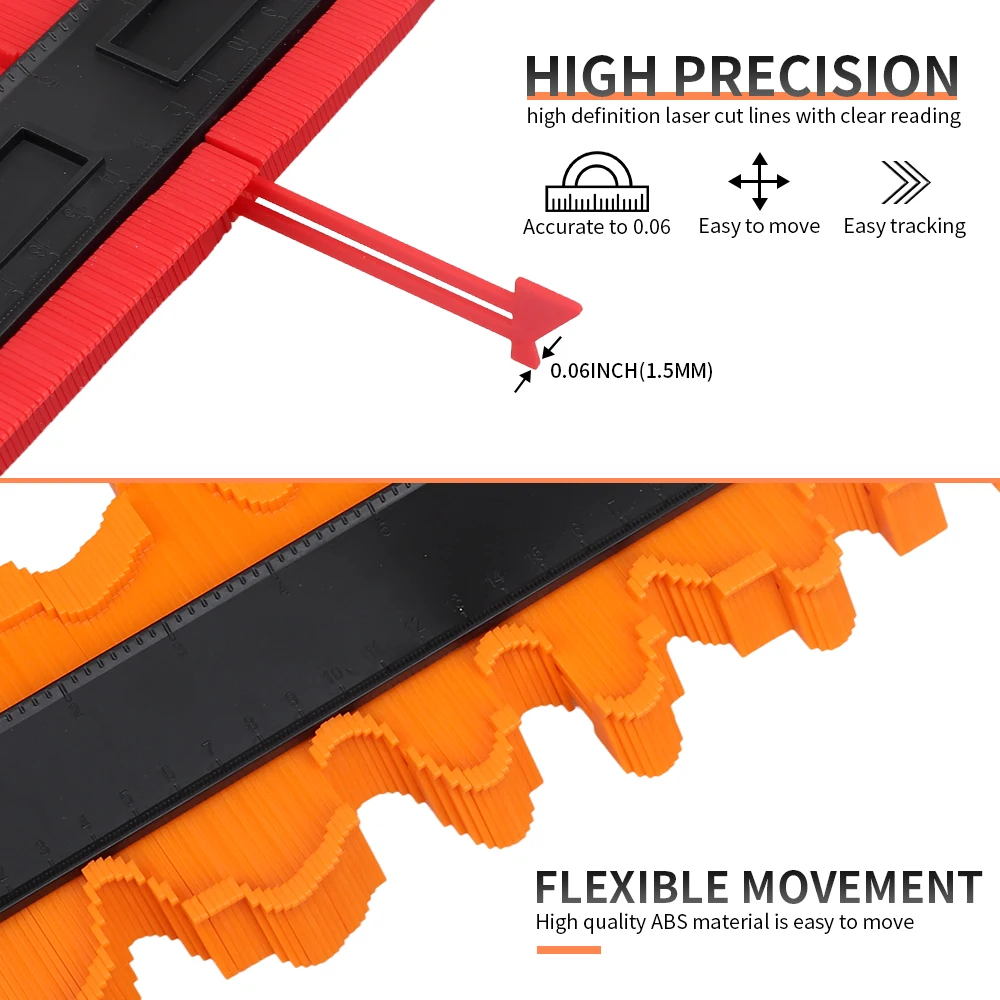 Contour Gauge Cutting Template Measuring Instrument Woodworking Tool Wood Measure Ruler Construction Contour Tool