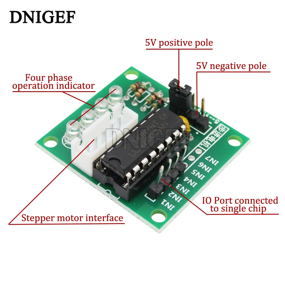 DNIGEF ULN2003 Module Stepper Motor Driver Board Test Module  For Arduino AVR