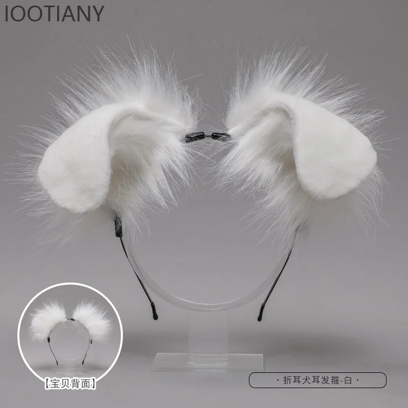 Escocês dobrável bonito dálmata bandana animal cocar halloween rpg orelhas de animais de pelúcia orelha bandana acessórios 2025