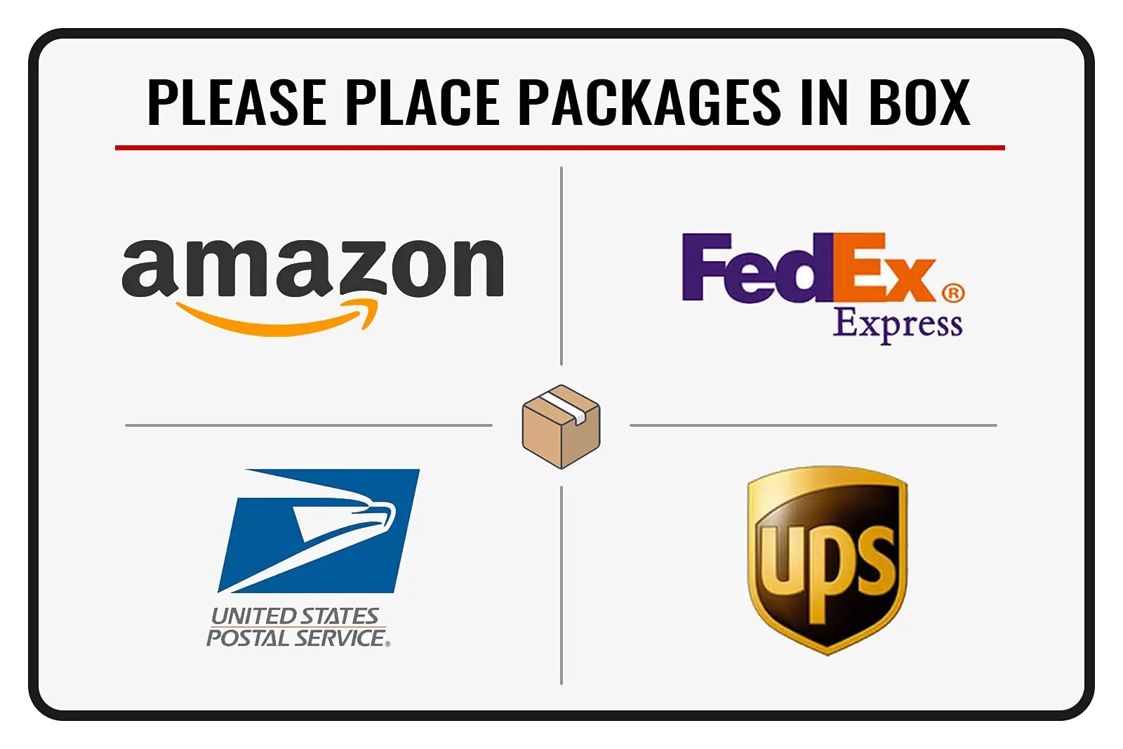 Bestylez Please Place Packages in Box Delivery Sign for Outdoor Use 12 x 8 Inch (025)