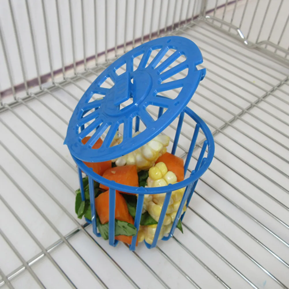 

4pcs Fruit Vegetable Basket Durable Parrot Bird Food Storage Cage Treat Holder Plastic Pet Supplies Feeding Accessories