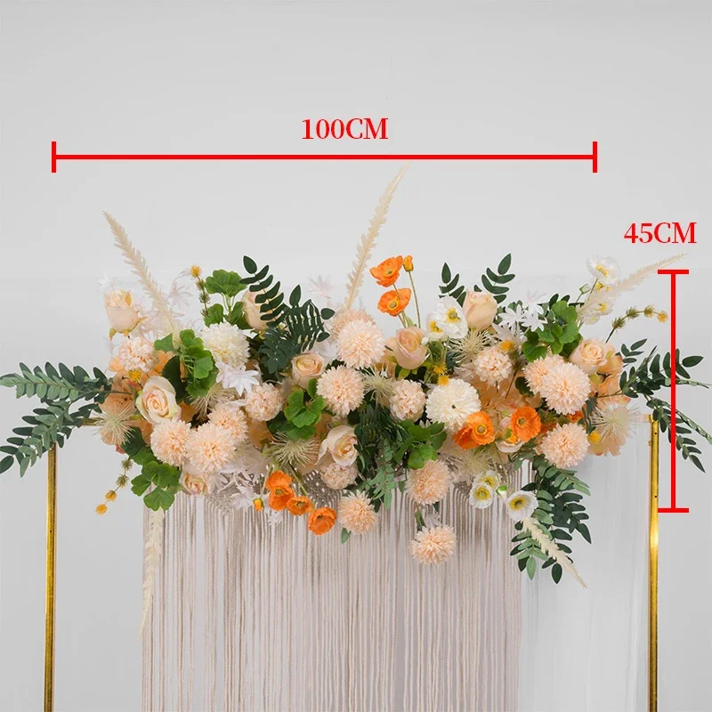 50/100cm Artificial Flower Row Arrangement Wedding Arch Decoration Flower Runner Party Scene Decor Road Leading Floral Wall image 3