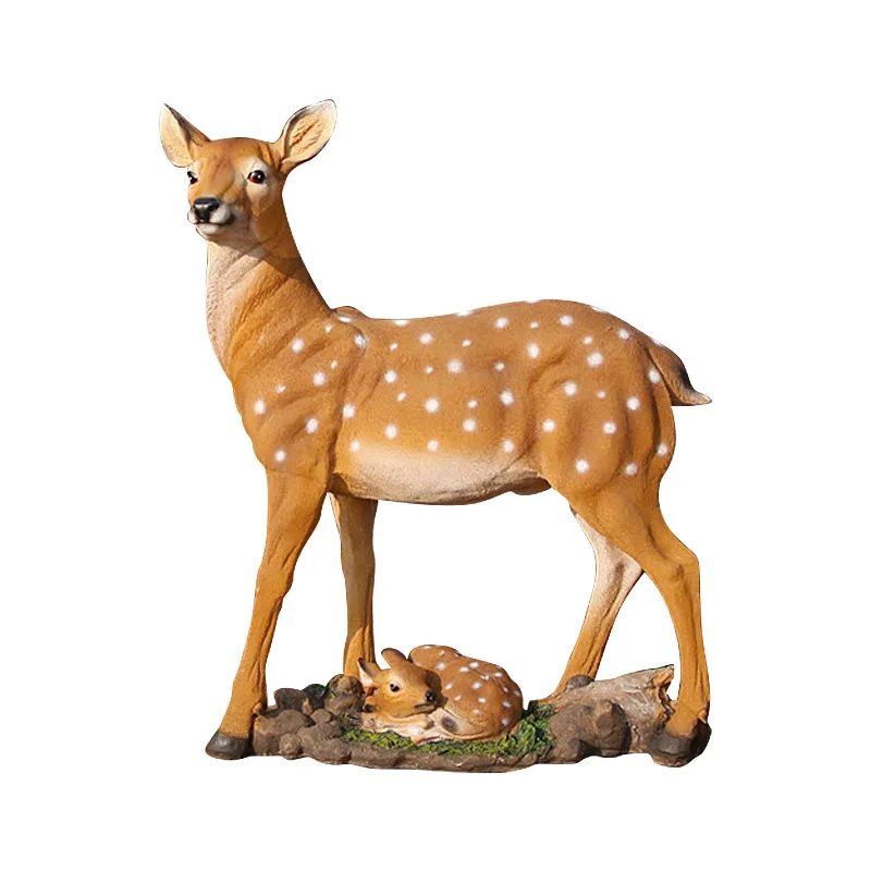 

Simulation animal home decoration ornament courtyard garden window realistic sika deer resin handicraft