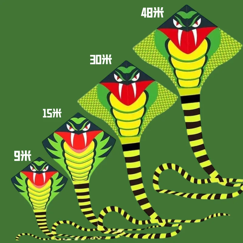 Large Snake Kite Grassland Kite Breeze Fly Children Adult Add String Kites Long Tail Gingham Outdoor Fun Sports Toys