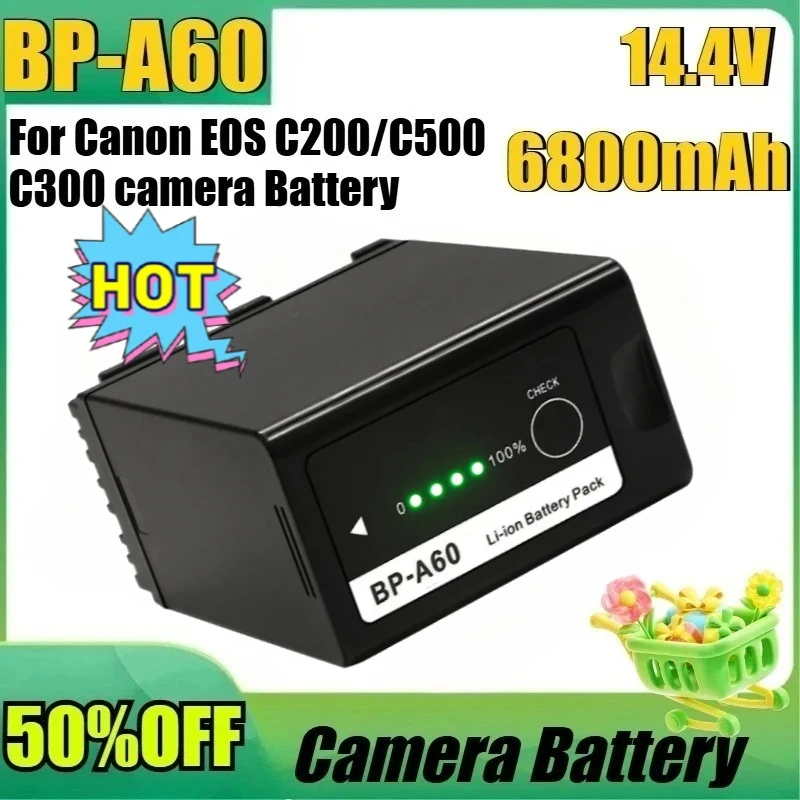 

For Canon EOS C200 C200 PL C200B C300 CA-CP200L Mark II XF705 98Wh Replacement Battery New 6800mAh 14.4V BP-A60 Battery