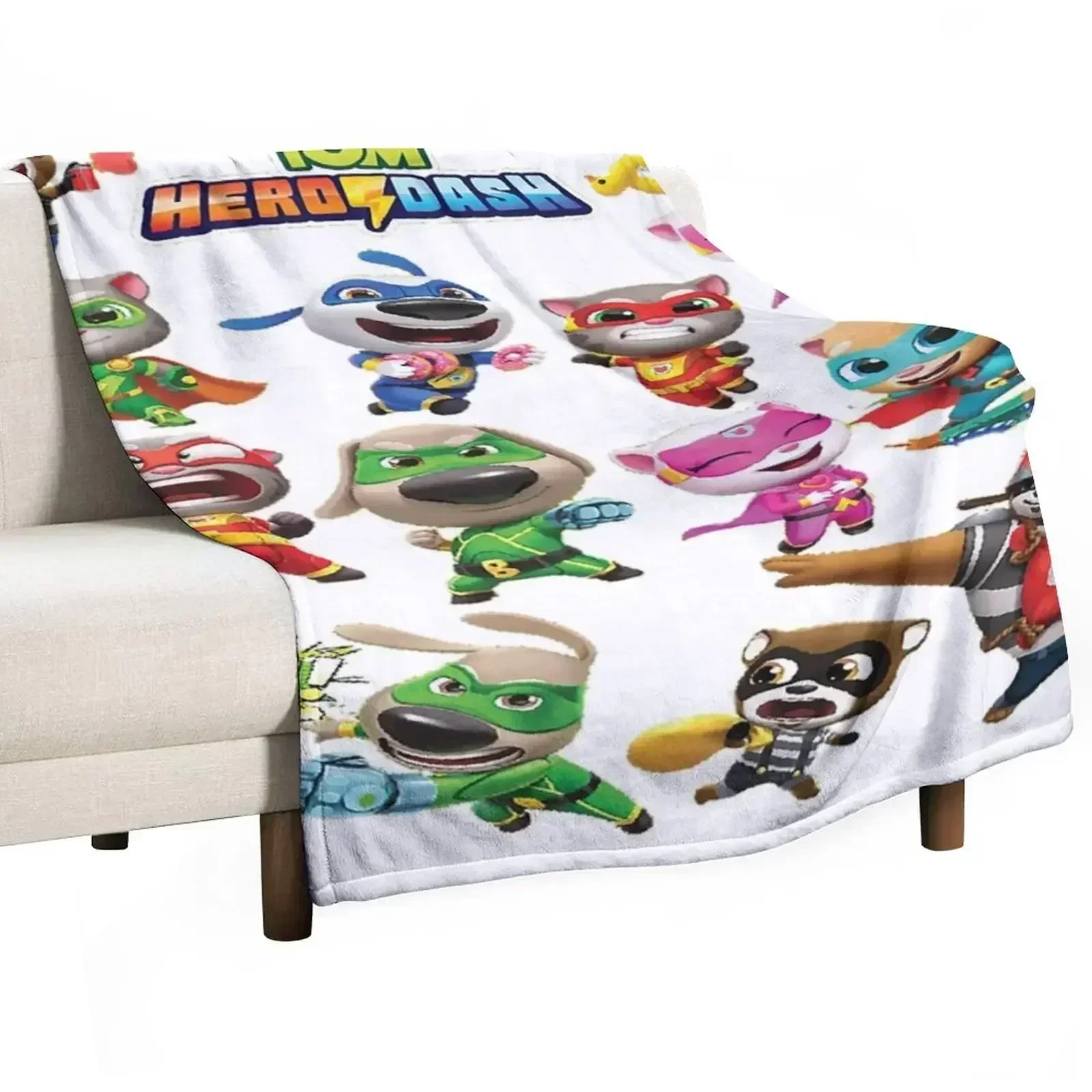 Talking Tom Heroes Throw Blanket Giant Sofa anime Thermals For Travel Tourist Decoratives Sofa Quilt Blankets
