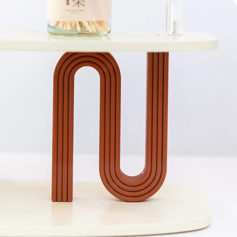 رف تخزين مستحضرات التجميل الخشبي، منظم الأكواب الفرنسية العتيق، حامل عرض العطور الهندسية، رف ترقية سطح المكتب الممتاز #6