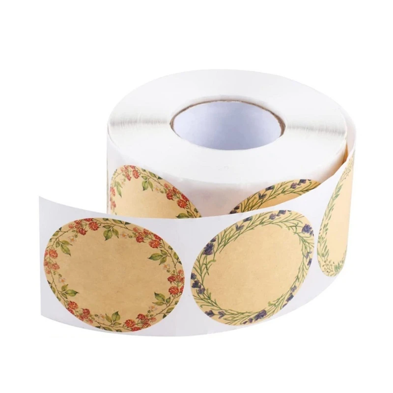 500x/rouleau autocollants ronds étiquettes inscriptibles autocollants étiquettes cuisson étiquettes adhésives