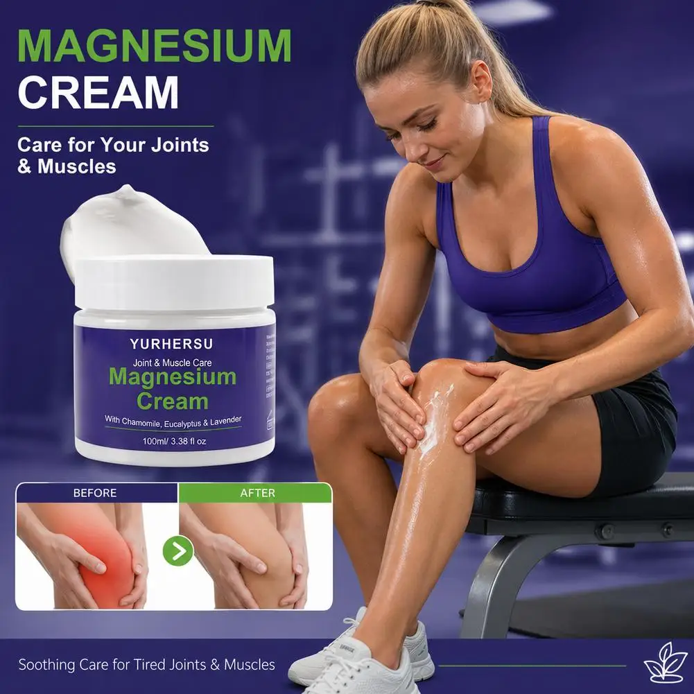 Magnesium Cream Lavender Legs Arms Chest Care Natural Aid For Deep Sleep Moisturizer Body Massage Cream Pain Relief Care Cream