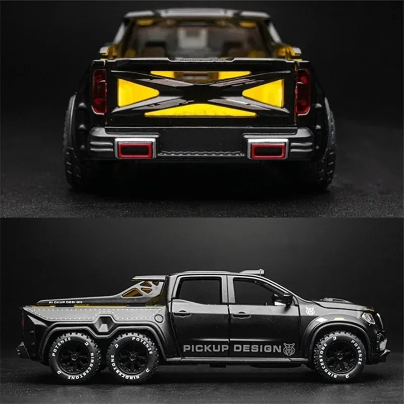 1:28 6*6 Wheel Alloy Pickup Car Model Diecast Toy Metal Off-road Vehicles Car Model Simulation for X-Class Childrens Toy Gift