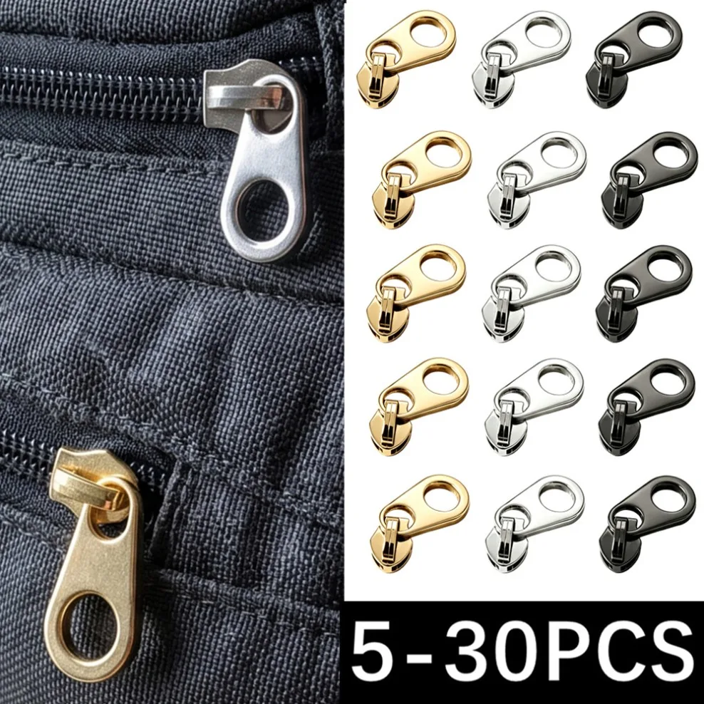 5-30Pcs 3# Nylon Zipper Sliders for Zips Tape Clothes Coat Zippers Pull Head Backpack Zip Repair Kit DIY Sewing Accessories