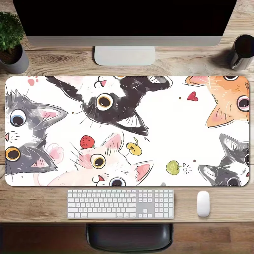 

Oversized Purple Floral Desk Mat, Dark Botanical Flower Mouse Pad, Large Non-Slip Keyboard Pad for Office & Gaming