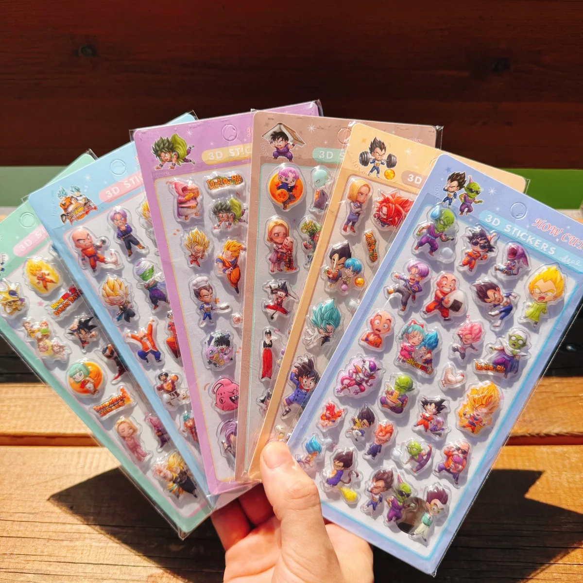 10/40pcs DRAGON BALL Stickers 3D Crystal Stereo Cartoon Anime Phone Case Decorative Stickers Stylish Transparent Stickers Gift