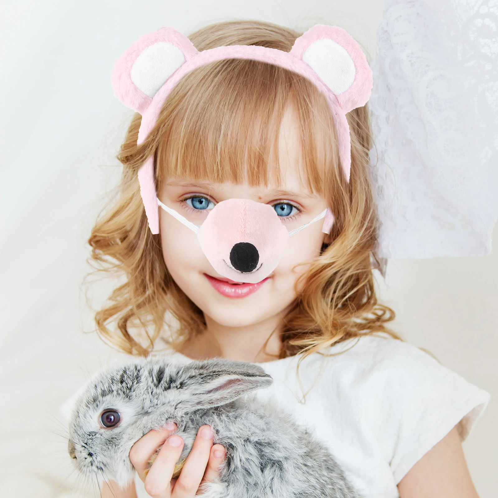 

1 set Bear Ear Headband Cute Animal Ears Cosplay Accessories Soft Adjustable Costume Party Girls Role Play for Cosplay