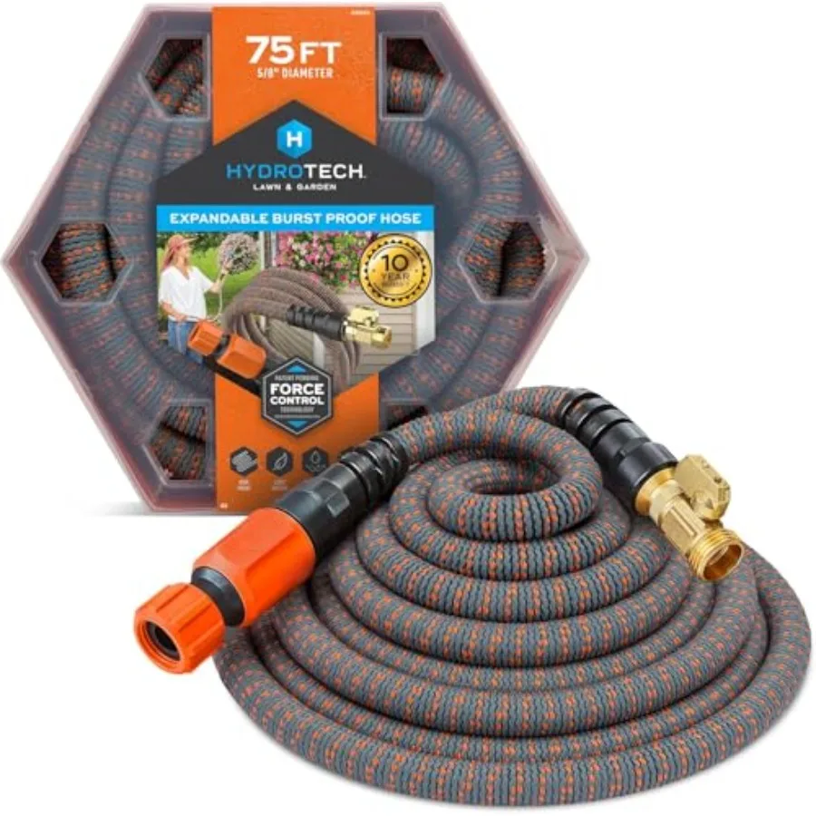 

Растягивающийся садовый шланг длиной 75 футов - устойчивый к разрывам, легкий, гибкий водяной шланг с прочным усиленным латексным сердечником и фитингами из цельной латуни