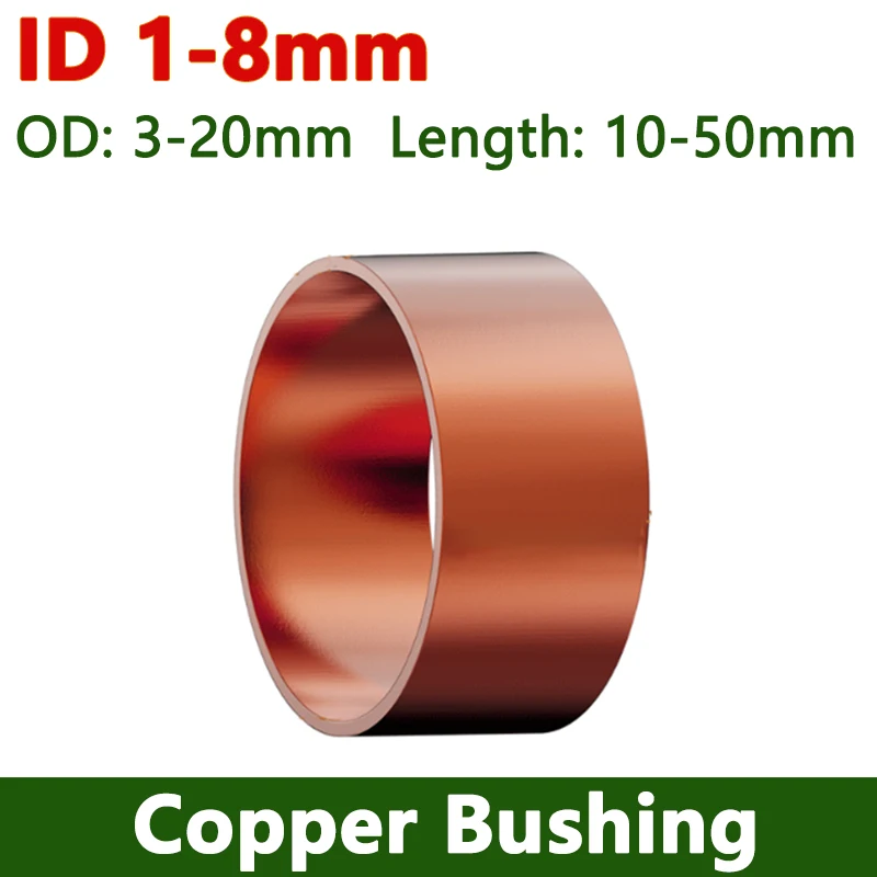 

1/10/50pcs ID 1-18mm Copper Bushing Ring Sleeve OD 3-20mm Length 10-50mm Chisel Carving Knife Handle Knife Shank Hollow Tube DIY