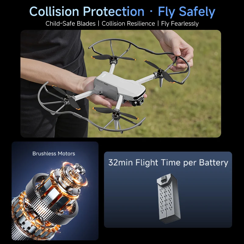 طائرة بدون طيار بكاميرا 4DRC F15 8K مع 3 محاور Gimbal، طائرة رباعية قابلة للطي 240 جرام، رحلة 30 دقيقة، نظام تحديد المواقع الذكي، طائرة بدون طيار RC بدون فرش #5