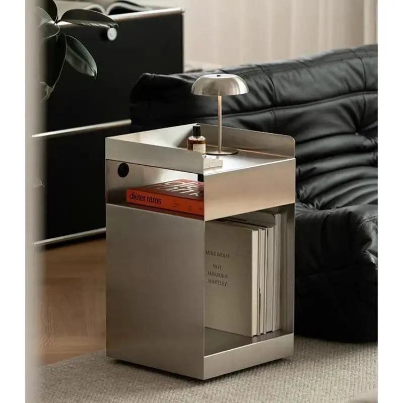 Stainless steel Rubik's Cube side cabinet, Nordic industrial style removable bedside table, fully equipped sofa side, several be