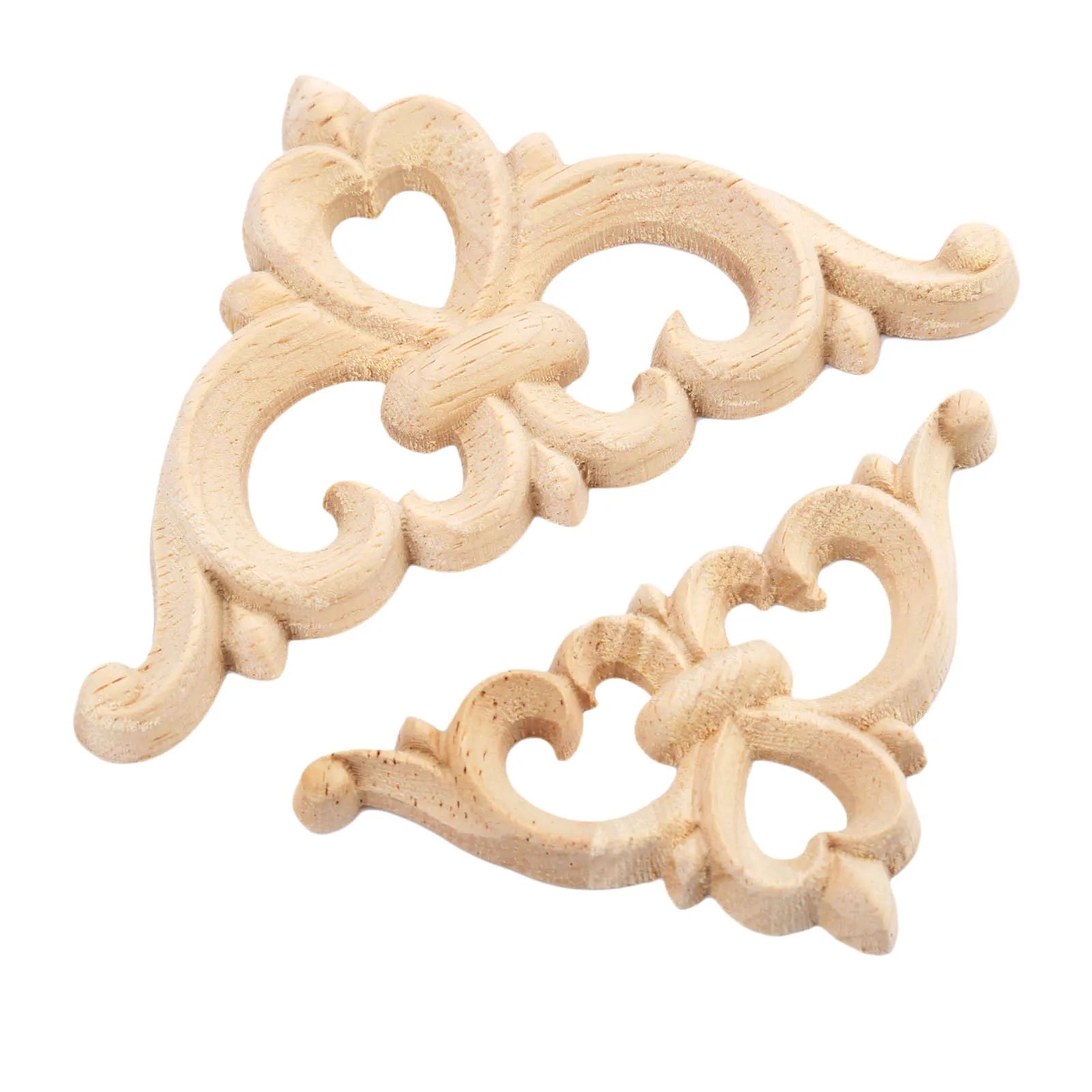 4pcs Wood Carved Corner Appliques Frame Wall Door Furniture Woodcarving Decorative 6cm/8cm