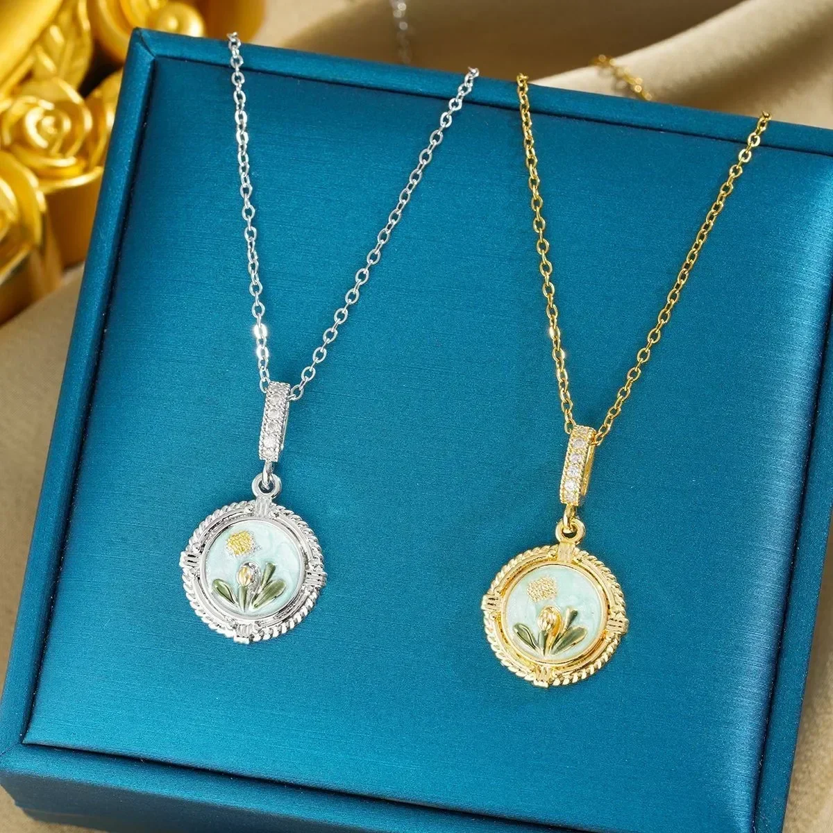 2025 قلادة نسائية من الزيت المتساقط، انطباع مونيه، لوحة زيتية محكمة، النمط الكوبي، طراز الباروك د، المصنع